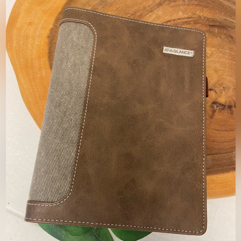At A Glance Faux Leather Organizer Agenda Planner
